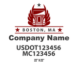 company name truck decal logistics and transportation contemporary usdot mc