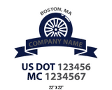 company name truck decal logistics and transportation usdot mc