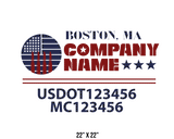 company name truck decal military and usdot mc