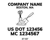 company name truck decal lawn care landscaping and usdot mc