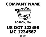 company name truck decal lawn care landscaping and usdot mc