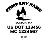 company name truck decal lawn care landscaping and usdot mc