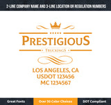 transport company name with usdot mc lettering