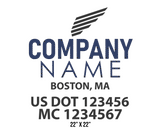 company name truck decal logistics and transportation usdot mc