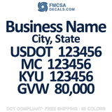 business name usdot mc kyu gvw truck door decal vinyl lettering