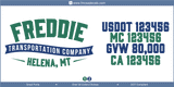 Company Name, Truck Door Decal, Location, USDOT, MC, GVW, CA