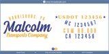Company Name, Truck Door Decal, Location, USDOT, MC, GVW, CA