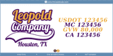 Company Name, Truck Door Decal, Location, USDOT, MC, GVW, CA