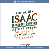 Company Name, Truck Door Decal, Location, USDOT, MC, GVW, CA