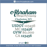 Company Name, Truck Door Decal, Location, USDOT, MC, GVW, CA