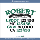 Company Name, Truck Door Decal, Location, USDOT, MC, GVW, CA
