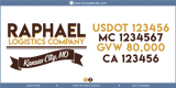 Company Name, Truck Door Decal, Location, USDOT, MC, GVW, CA