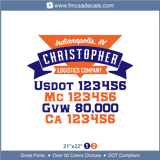 Company Name, Truck Door Decal, Location, USDOT, MC, GVW, CA
