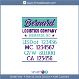 Company Name, Truck Door Decal, Location, USDOT, MC, GVW, CA