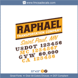 Company Name, Truck Door Decal, Location, USDOT, MC, GVW, CA