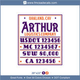 Company Name, Truck Door Decal, Location, USDOT, MC, GVW, CA