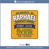 Company Name, Truck Door Decal, Location, USDOT, MC, GVW, CA