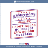 Company Name, Truck Door Decal, Location, USDOT, MC, GVW, CA