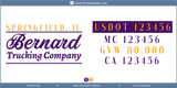 Company Name, Truck Door Decal, Location, USDOT, MC, GVW, CA