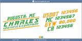 Company Name, Truck Door Decal, Location, USDOT, MC, GVW, CA