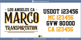 Company Name, Truck Door Decal, Location, USDOT, MC, GVW, CA