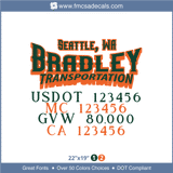 Truck Door Decal, Company Name, Location, USDOT, MC, GVW, CA