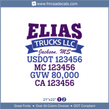 Company Name, Truck Door Decal, Location, USDOT, MC, GVW, CA
