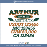 Company Name, Truck Door Decal, Location, USDOT, MC, GVW, CA