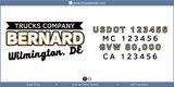 Truck Door Decal, Company Name, Location, USDOT, MC, GVW, CA