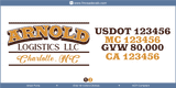 Truck Door Decal, Company Name, Location, USDOT, MC, GVW, CA
