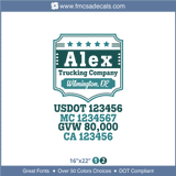 Company Name, Truck Door Decal, Location, USDOT, MC, GVW, CA