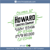 Company Name, Truck Door Decal, Location, USDOT, MC, GVW, CA