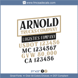 Company Name, Truck Door Decal, Location, USDOT, MC, GVW, CA