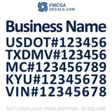 business name usdot txdmv mc kyu vin number decal sticker