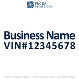 business name with vin number decal sticker