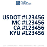 usdot mc ca kyu number decal sticker