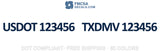 usdot & txdmv decal sticker