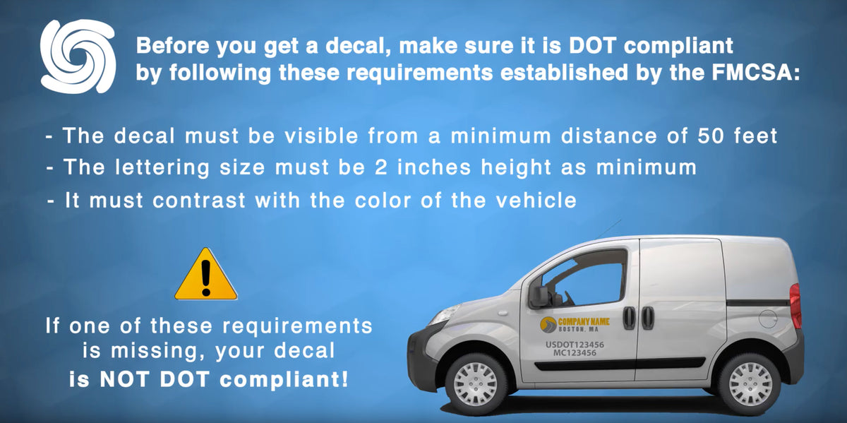 FMCSA & US DOT Decal Sticker Requirements & Regulations FMCSA Decals