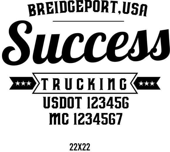 company name truck door decals (USDOT & MC Lettering)