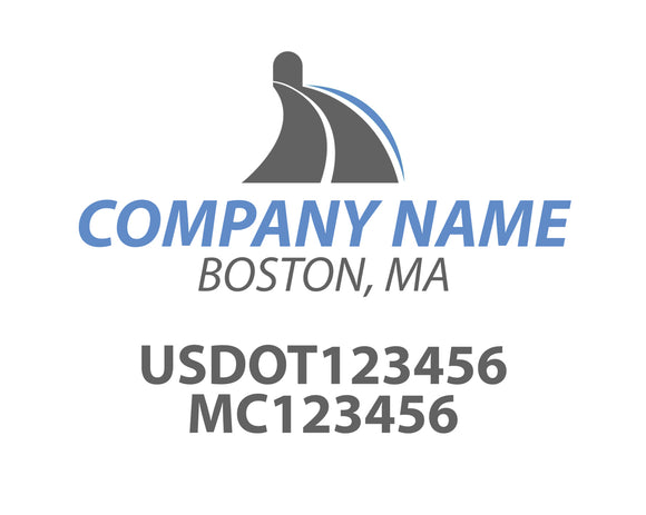 Logistics & Transportation Business Name Truck Door Decal (USDOT, MC) (Set of 2)