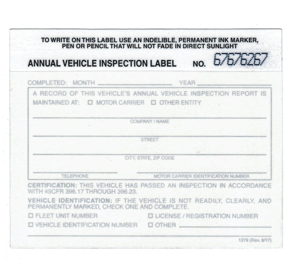 FMCSA Labels, DOT Reflectors, FMCSA & DOT Paperwork
