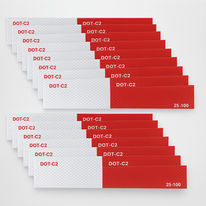 Magnetic DOT Reflectors | 2" x 18" Red & White Magnetic Reflective DOT Reflectors