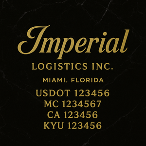 Custom Designed Truck Door Decal With Company or Trucking Name, Location, USDOT, MC, CA, KYU or GVW Sticker Sign For Compliance (2-Pack)