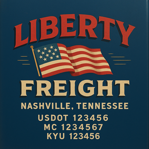 Custom Designed Truck Door Decal With Company or Trucking Name, Location, USDOT, MC, CA, KYU or GVW Sticker Sign For Compliance (2-Pack)
