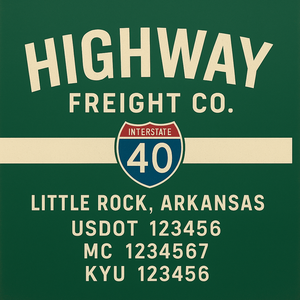 Custom Designed Truck Door Decal With Company or Trucking Name, Location, USDOT, MC, CA, KYU or GVW Sticker Sign For Compliance (2-Pack)