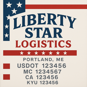 Custom Designed Truck Door Decal With Company or Trucking Name, Location, USDOT, MC, CA, KYU or GVW Sticker Sign For Compliance (2-Pack)