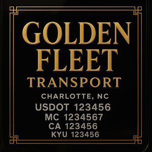 Custom Designed Truck Door Decal With Company or Trucking Name, Location, USDOT, MC, CA, KYU or GVW Sticker Sign For Compliance (2-Pack)