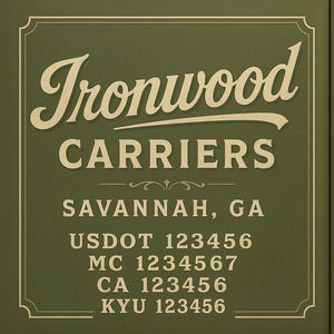 Custom Designed Truck Door Decal With Company or Trucking Name, Location, USDOT, MC, CA, KYU or GVW Sticker Sign For Compliance (2-Pack)