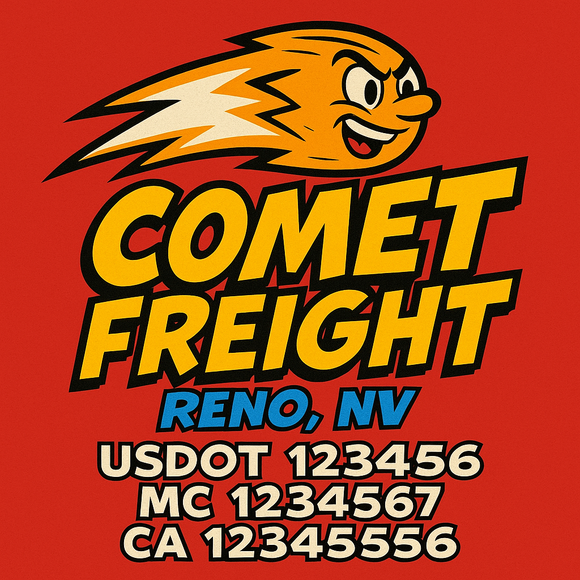 Custom Designed Truck Door Decal With Company or Trucking Name, Location, USDOT, MC, CA, KYU or GVW Sticker Sign For Compliance (2-Pack)