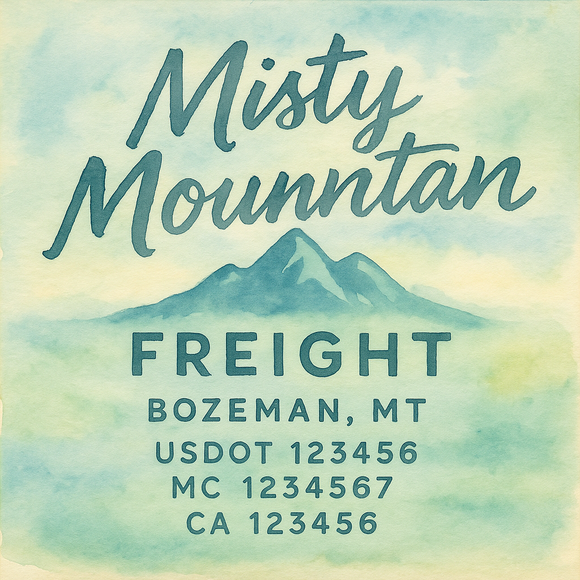 Custom Designed Truck Door Decal With Company or Trucking Name, Location, USDOT, MC, CA, KYU or GVW Sticker Sign For Compliance (2-Pack)